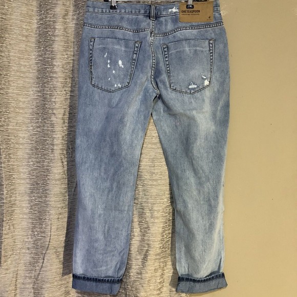 One Teaspoon Awesome Baggies distressed slouchy Jeans Montana Blue Size 27 - Picture 4 of 9